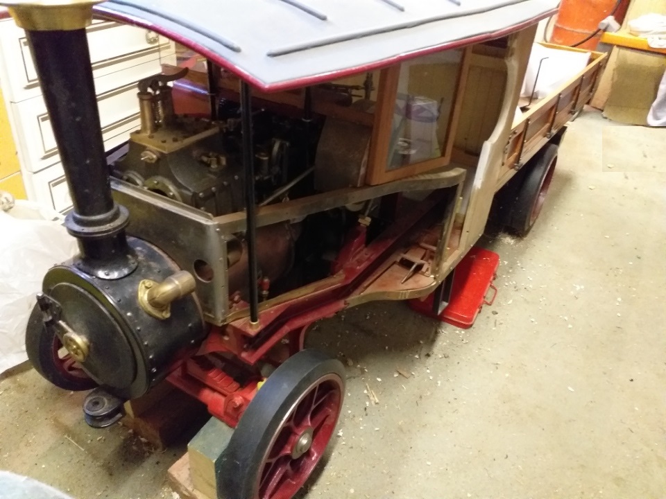 A live steam kit built model of a Foden overtype steam wagon