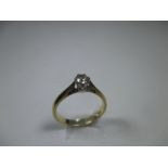 An 18ct gold diamond solitaire ring, approx finger size M