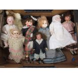 A quantity of antique and later dolls of various composition