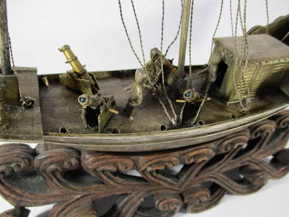 A Chinese white metal model Junk - Image 6 of 9