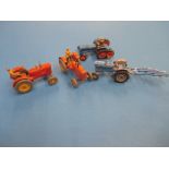 4 vintage die-cast model tractors