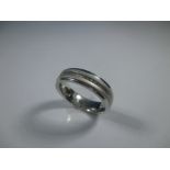 A gents 9ct white gold diamond set ring, approx finger size S