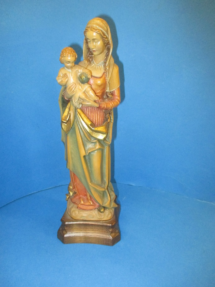 A carved wood Madonna by Anri of Italy