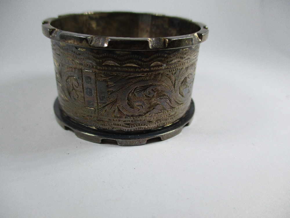 A Victorian silver mug and a silver napkin ring - Image 7 of 10