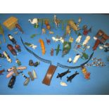 A large quantity of vintage die-cast Zoo and farm animals, to include examples by J Hills & Co