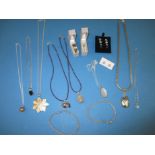 A quantity of costume jewellery to include silver items