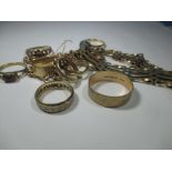 A quantity of 9ct gold and an 18ct gold ring, approx total weight 35.1g
