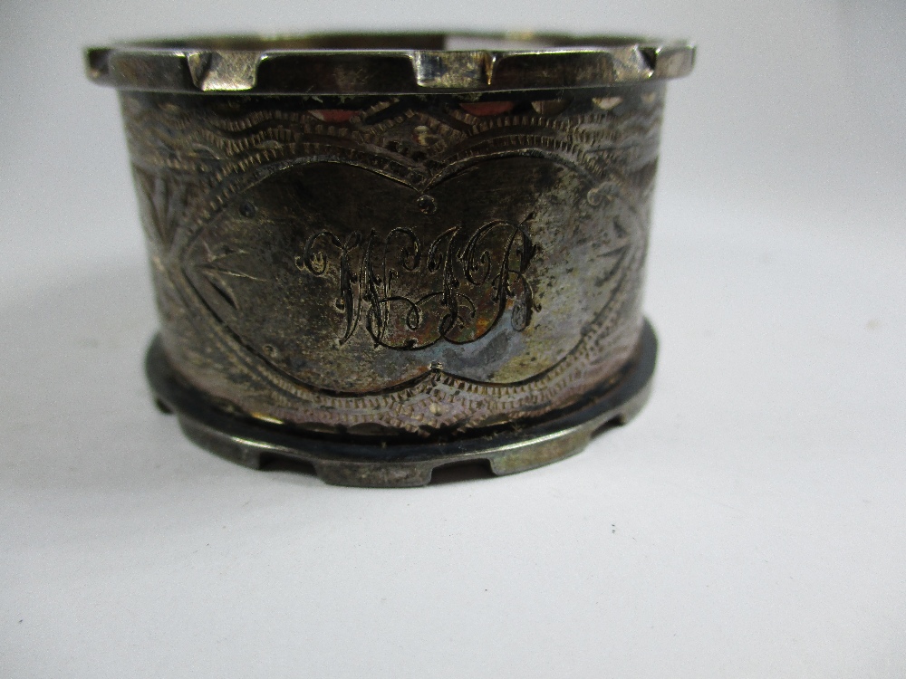 A Victorian silver mug and a silver napkin ring - Image 8 of 10