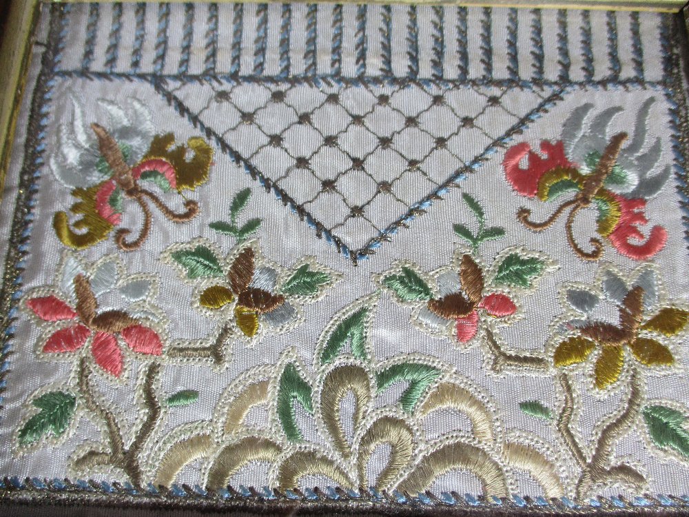 Four small samplers one on fine silk - Image 6 of 8