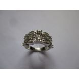 A 9ct white gold and diamond dress ring, approx finger size O