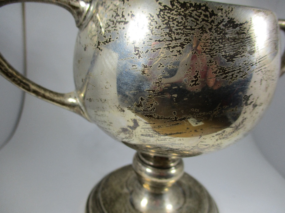 A silver cup and 2 silver spoons, approx weight 220g - Image 4 of 12