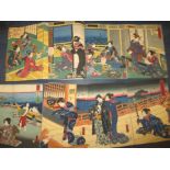 Two antique booklets containing numerous Japanese hand painted coloured plates