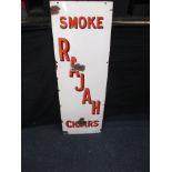 A vintage Rajah Cigars enamel advertising sign