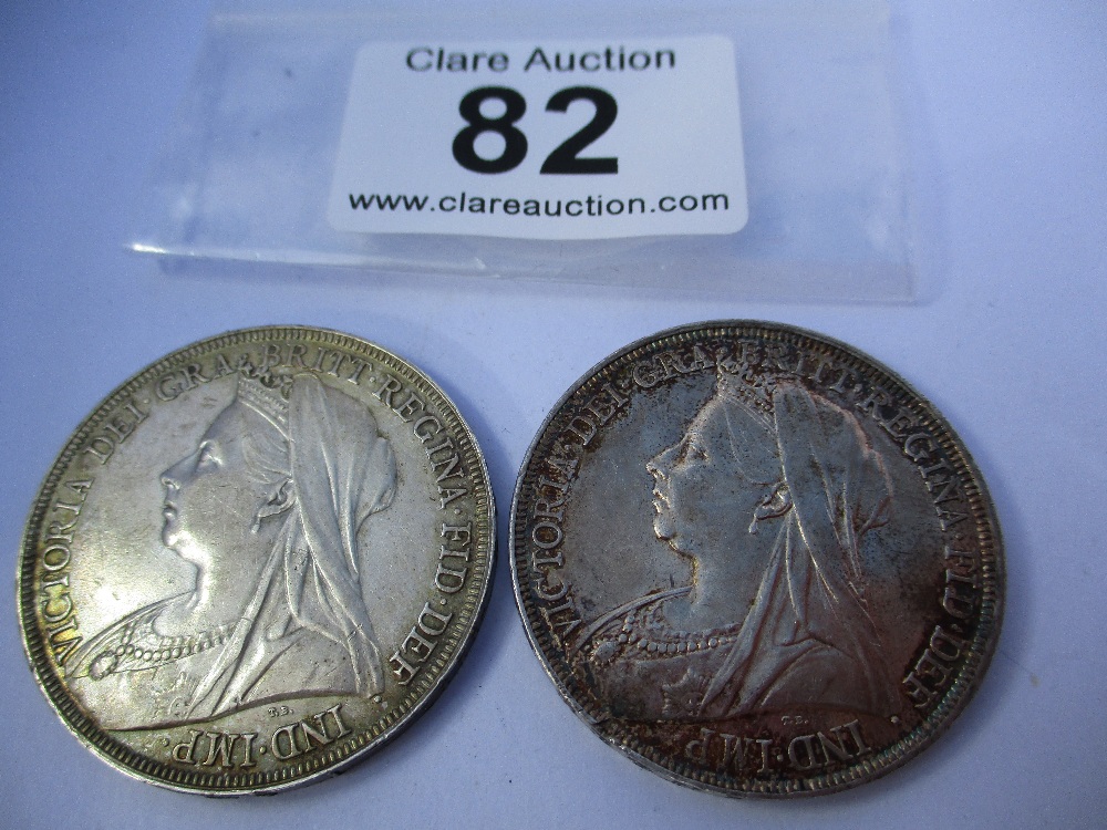 An 1895 LVIII and an 1897 LXI silver crown, both in very high grades - Image 16 of 16