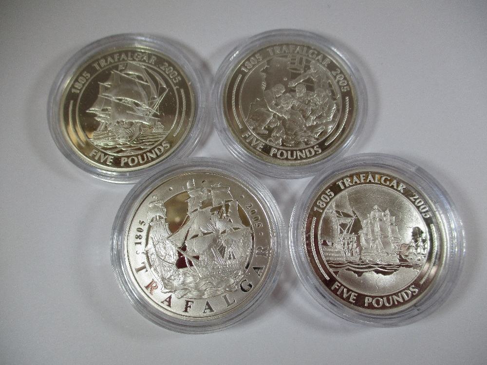 A cased set of 12 sterling silver proof 5 pound coins commemorating Nelson - Image 2 of 9