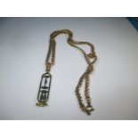 A 9ct gold necklace with an Egyptian gold pendant, approx total weight 11.1g