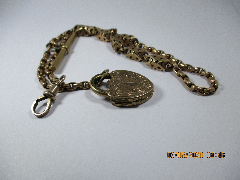 A 9ct gold albert chain with fittings, approx gold weight 13.5g - Image 2 of 8