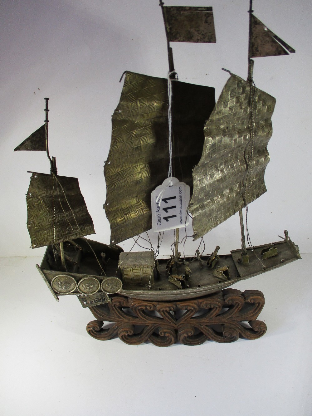 A Chinese white metal model Junk - Image 9 of 9