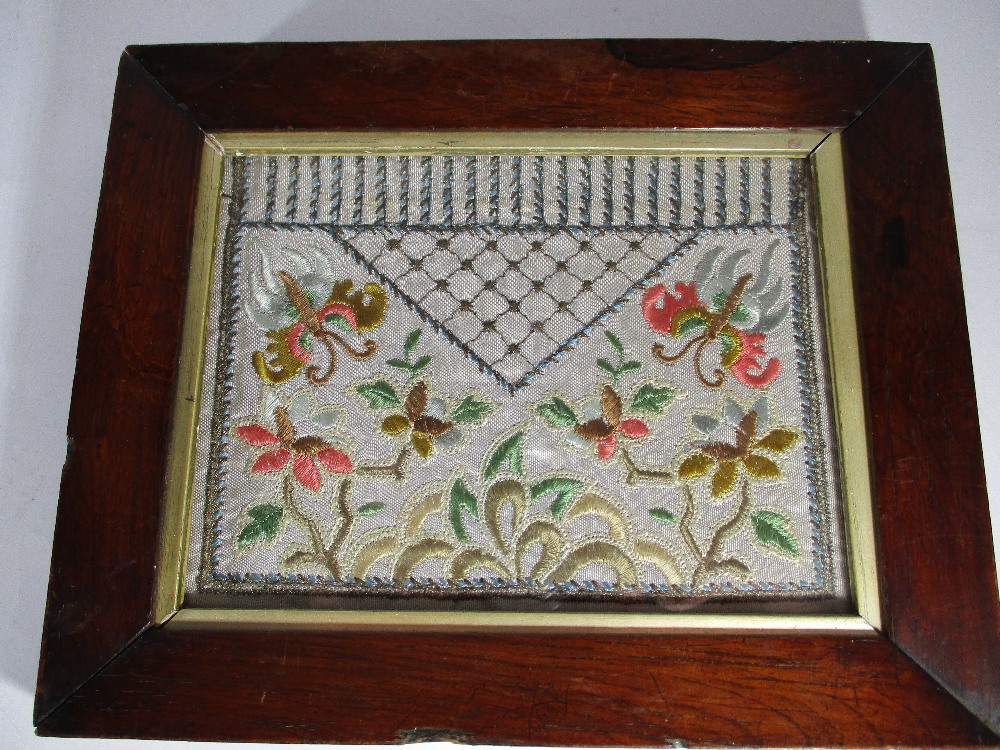 Four small samplers one on fine silk - Image 5 of 8