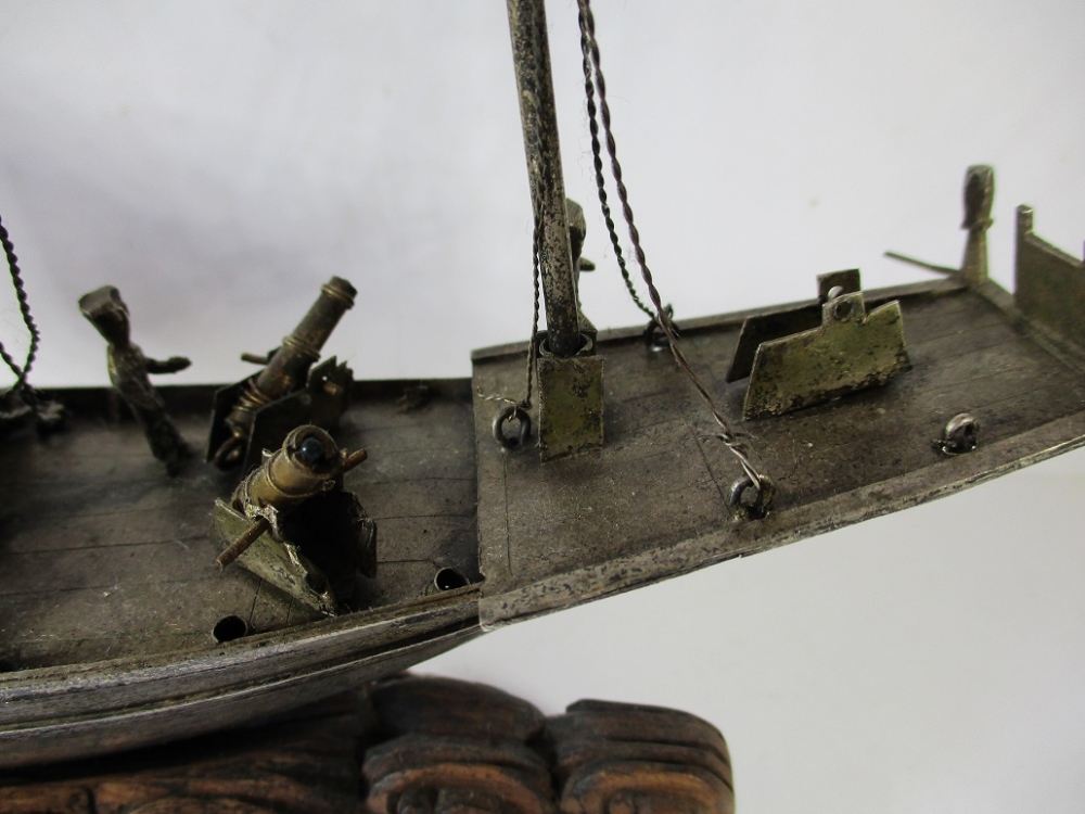 A Chinese white metal model Junk - Image 3 of 9