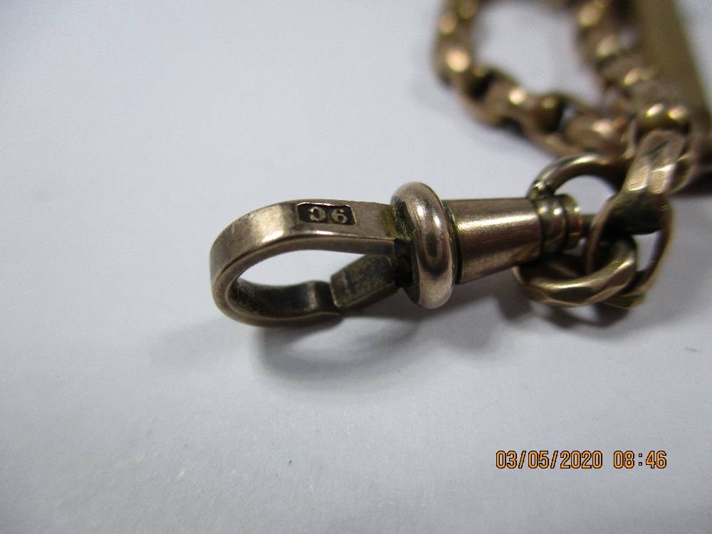 A 9ct gold albert chain with fittings, approx gold weight 13.5g - Image 3 of 8