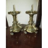 A pair brass of church alter candlesticks