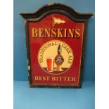 A vintage Benskins enamel advertising sign in ally frame