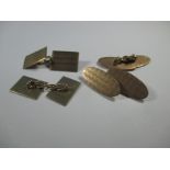 2 Pairs of 9ct gold cufflinks, approx weight 12.4g
