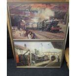 Two framed Philip D Hawkins railway prints
