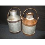 2 Galvanised half size milk churns