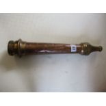 A vintage fire hose nozzle, marked CAV Sudbury