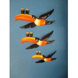 A set of 3 genuine graduated Carltonware Guinness toucans