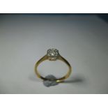 An antique 22ct gold and diamond ring, approx finger size 'L'