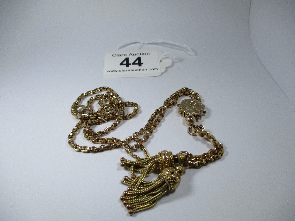 A long yellow metal necklace with tassel ends, approx weight 18.9g - Image 5 of 5