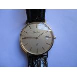 A gents 9ct gold cased wristwatch in unused condition