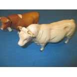 A Beswick 2463A Charolais Bull and one other