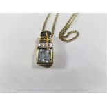 A 9ct gold necklace and pendant, approx. weight 4g approx