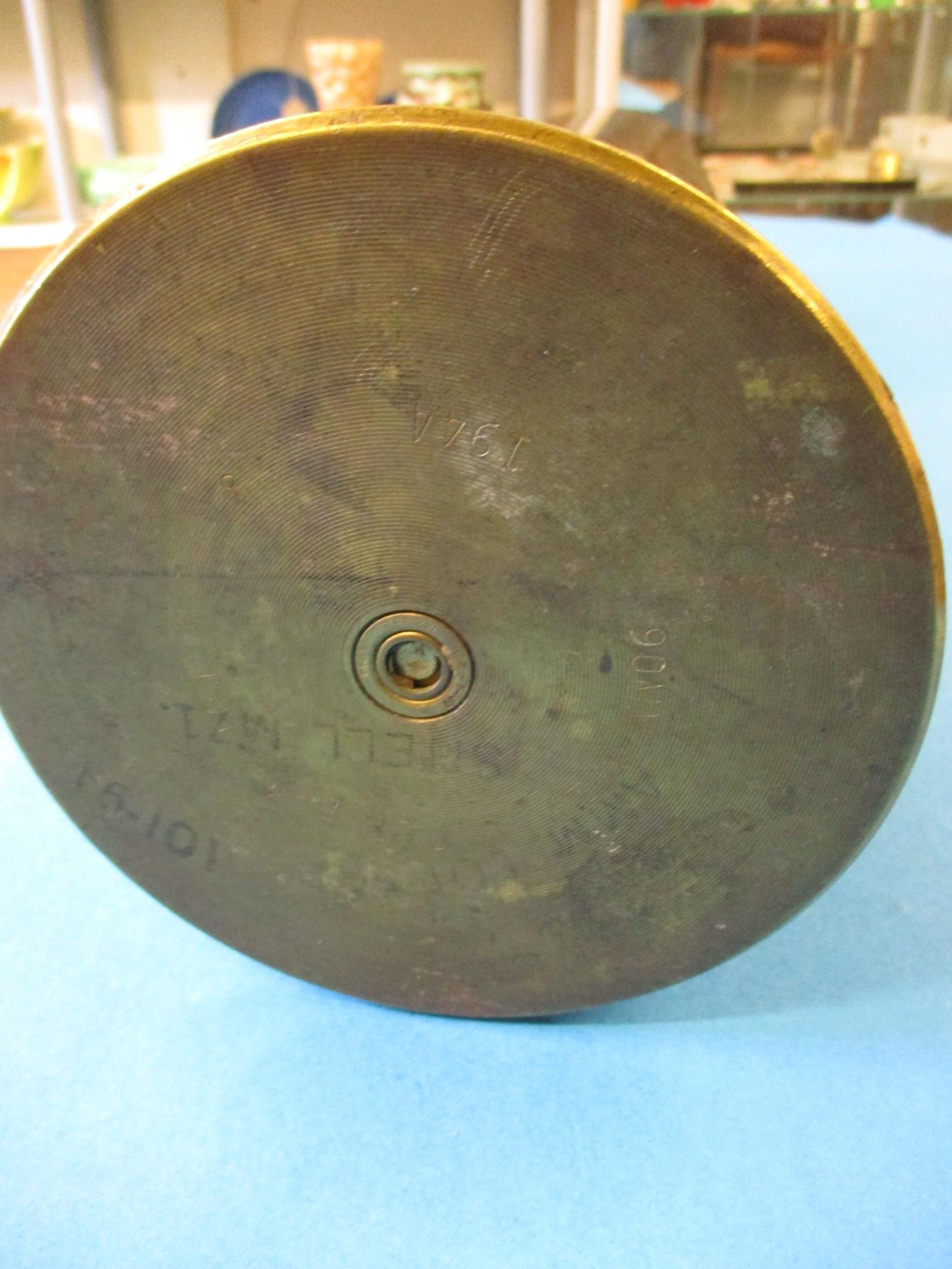 A large WWII 90mm brass shell case dated 1944 - Image 4 of 8