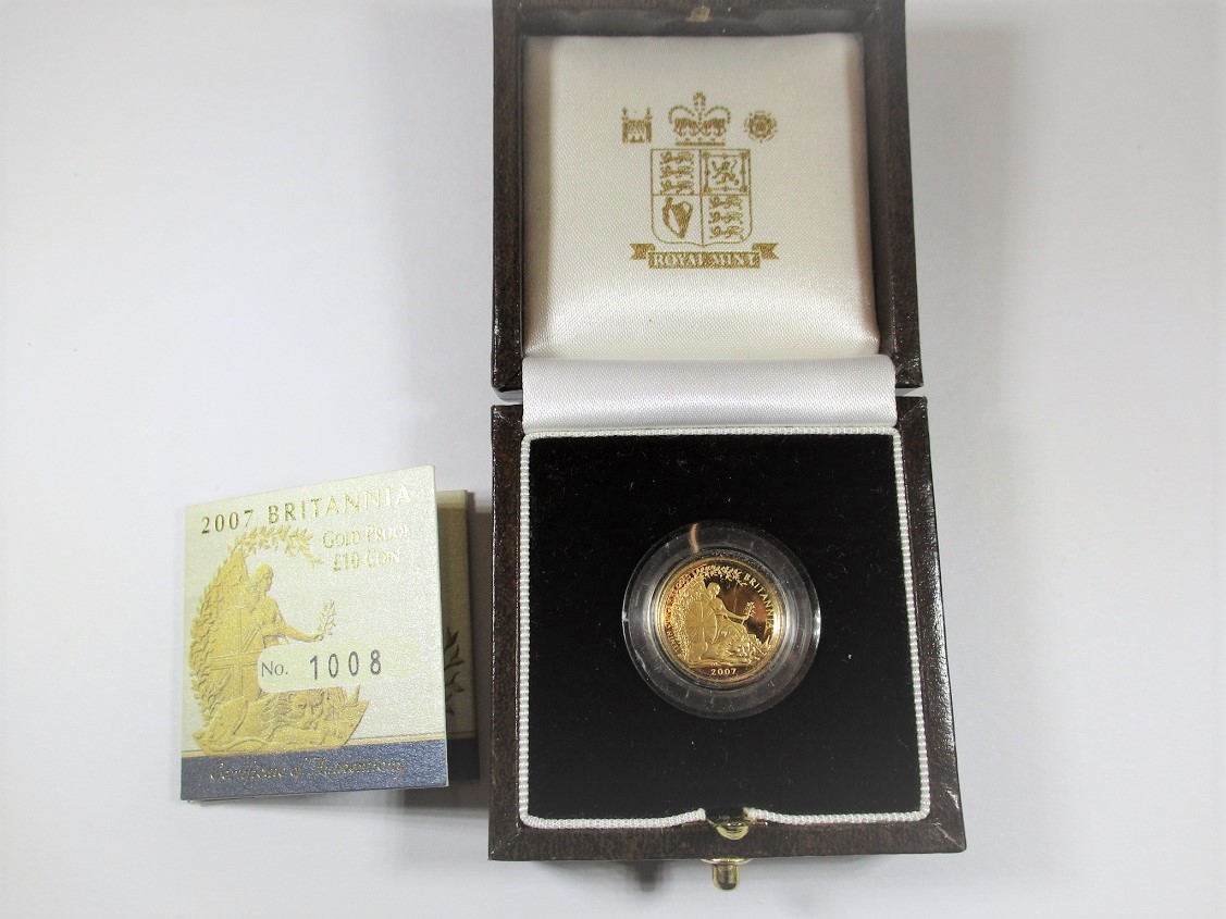 A Royal mint 2007 proof 1/10 oz gold Britannia