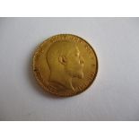 A full gold sovereign of Edward VII dated 1908