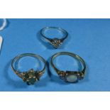 3 Antique gold rings