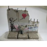 A very rare genuine Banksy Girl with Balloon Walled Off Hotel sculpture ARR