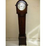 A 1930s grandmother clock a Metamec sunburst clock and 2 barometers