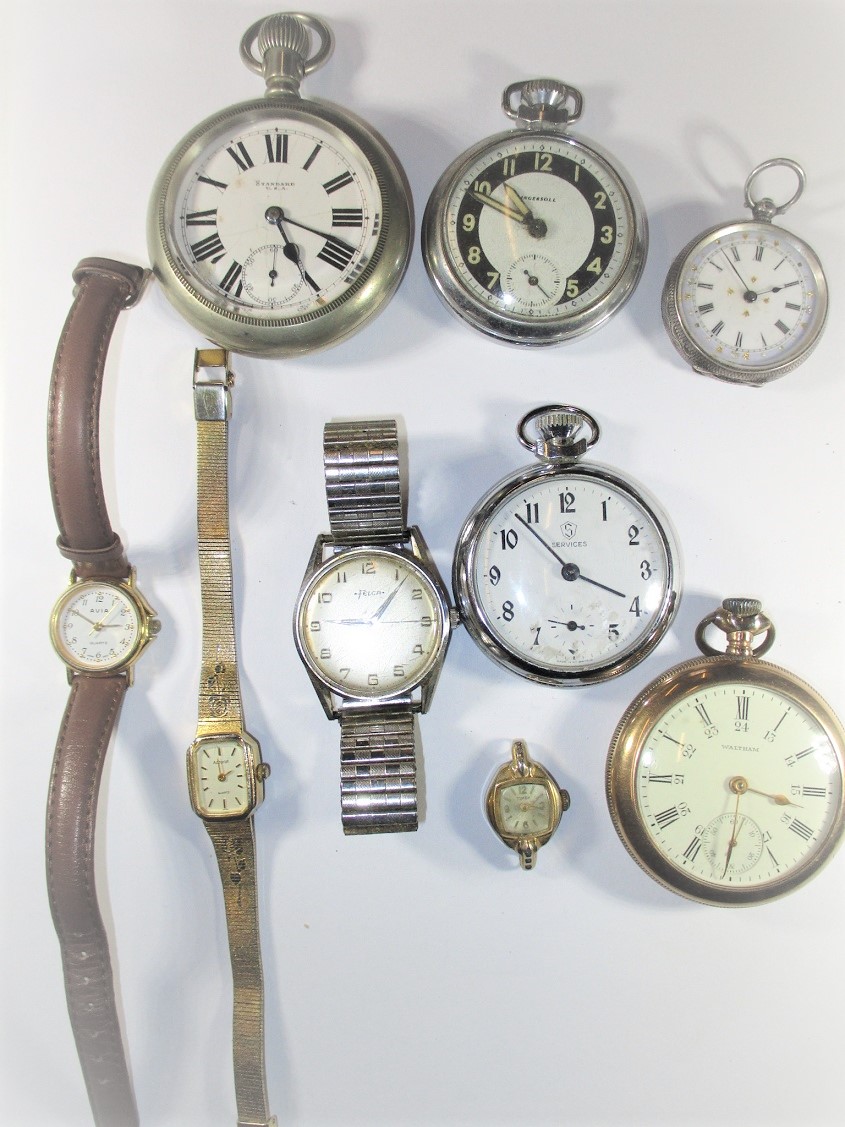 An assortment of vintage wrist and pocket watches