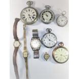 An assortment of vintage wrist and pocket watches