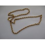 A 9ct gold oval chain link necklace, approx. weight 10g