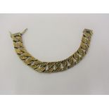 A 9ct gold bracelet, marked 375 in several places, approx. weight 81.8g.