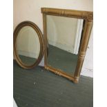 Two antique gilt framed wall mirrors