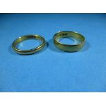Two 22ct gold wedding bands approx. combined weight 6.2g