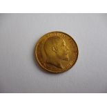 A gold half sovereign of Edward VII dated 1910